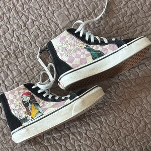 Vans Nightmare Before Xmas Sneakers with Pink, Green and Yellow Graphic Panels